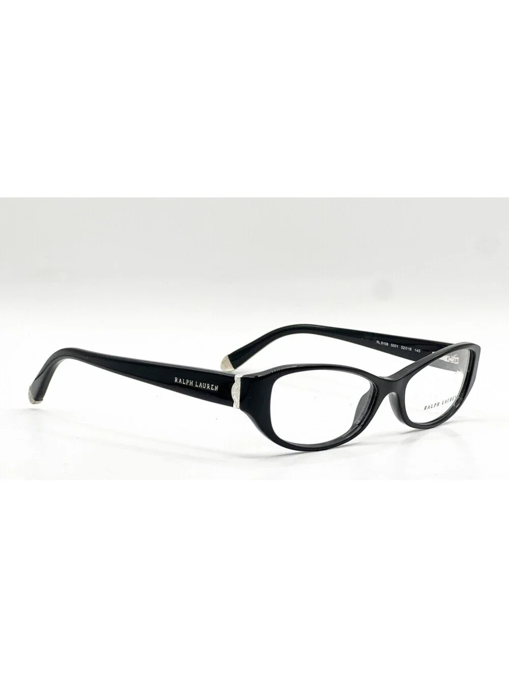 Ralph Lauren RL 6108 5001 Black Rectangle Authentic Eyeglass Frames 52-16-140